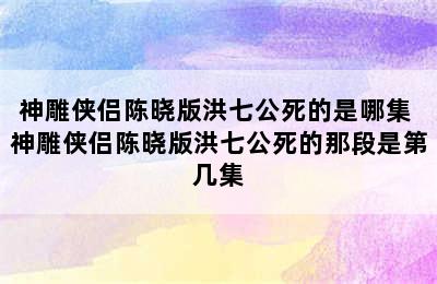 神雕侠侣陈晓版洪七公死的是哪集 神雕侠侣陈晓版洪七公死的那段是第几集